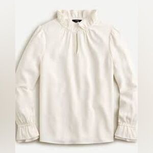 JCrew Ruffleneck Drapey Top